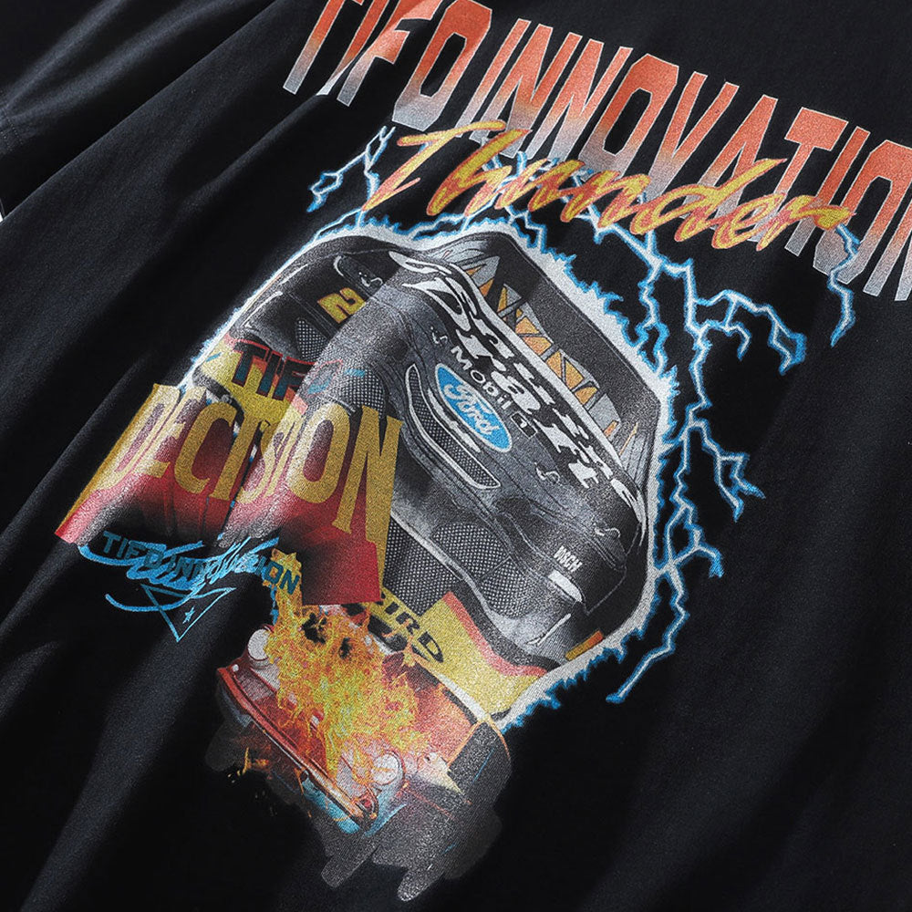 Racing oversized t shirt short sleeve t-shirt, summer