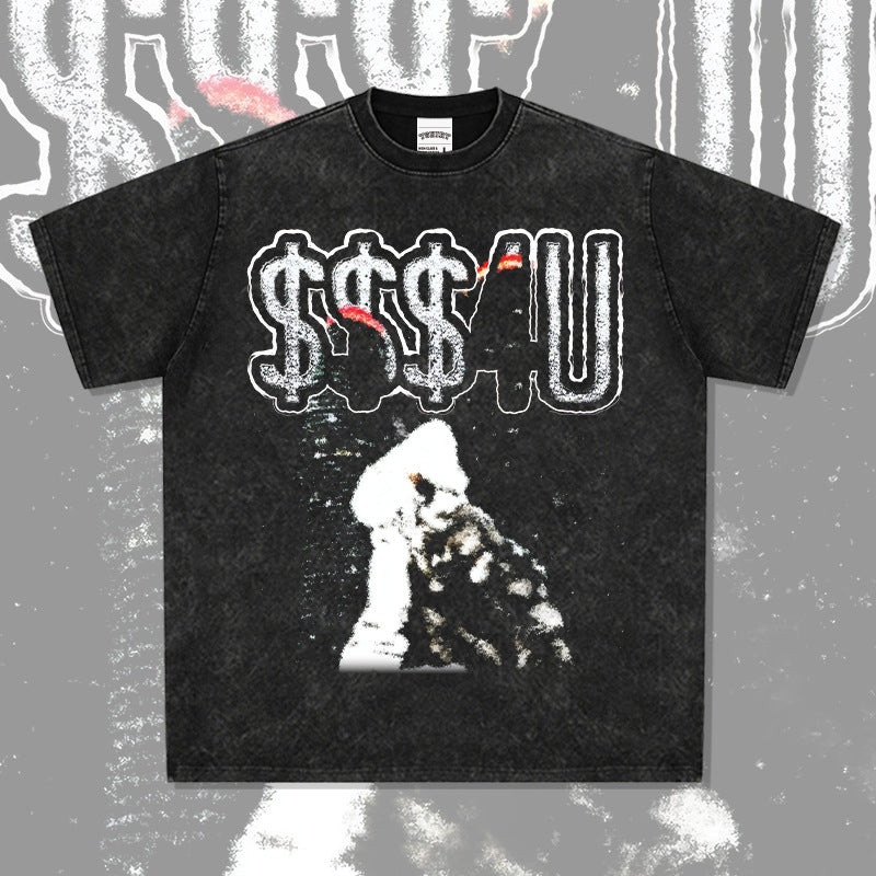 Outfit streetwear vintage drake drake hip hop print short sleeve t-shirt