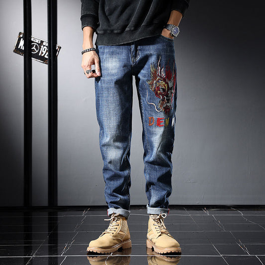 1990 Fashion Jeans Autumn Jeans Embroidery