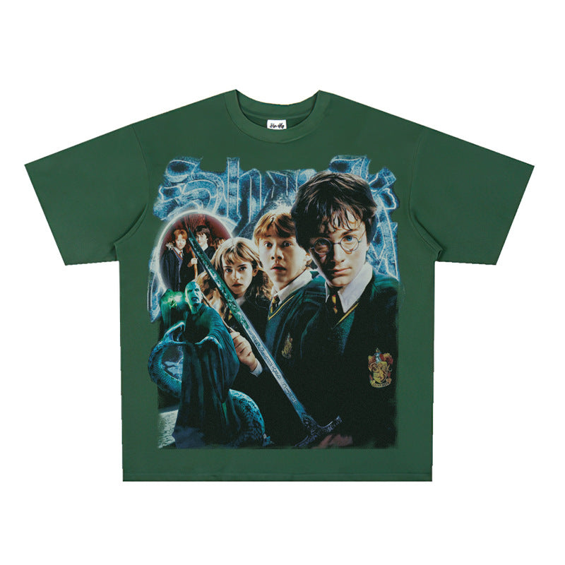 Film Star T Shirt Movie Harry PROTONIC Magic Street Style Short Sleeve Loose American T-shirt