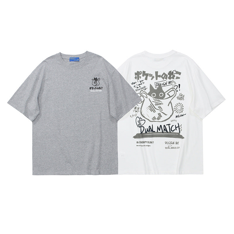 Vice streetwear Meow T-Shirt Paleo Loose Short Sleeve T-Shirts