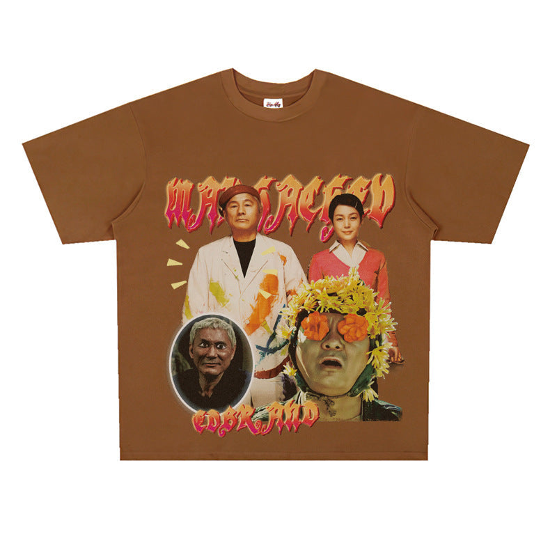Film Star T Shirt Loose Heavy American Retro Street T-shirt