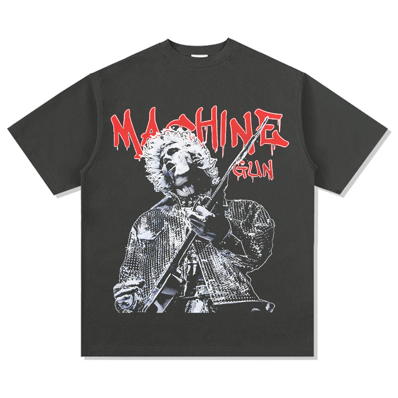 Cool t rapper vintage hip hop rap MGK print short sleeve t-shirt