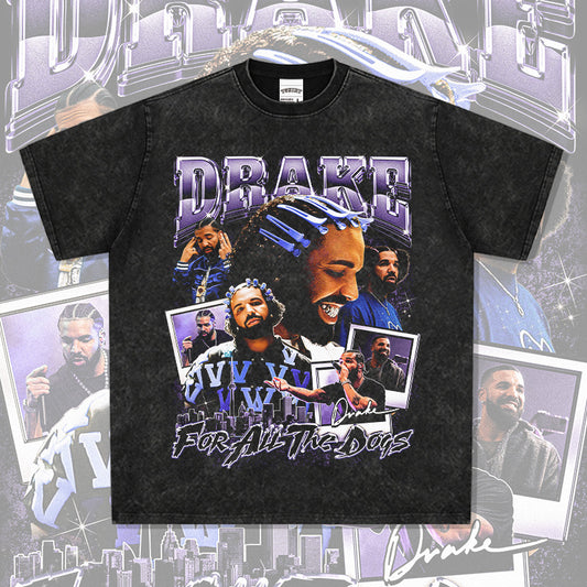 Cool t rapper vintage drake DRAKE print short sleeve t-shirt Vintage