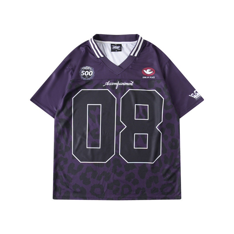 Hip Hop Shirts For Boys Hip Hop Casual V-Neck Short Sleeve Rugby Suit