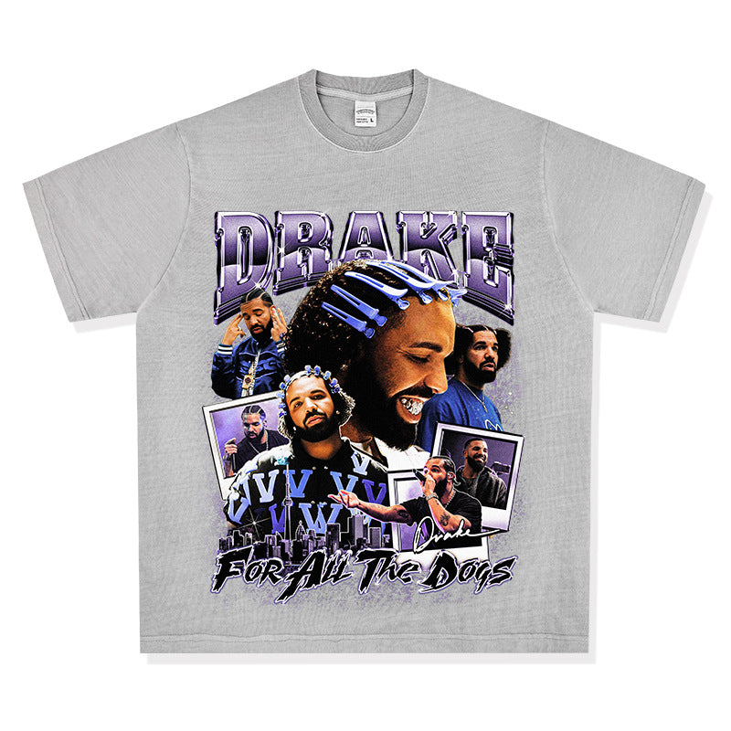 Cool t rapper vintage drake DRAKE print short sleeve t-shirt Vintage