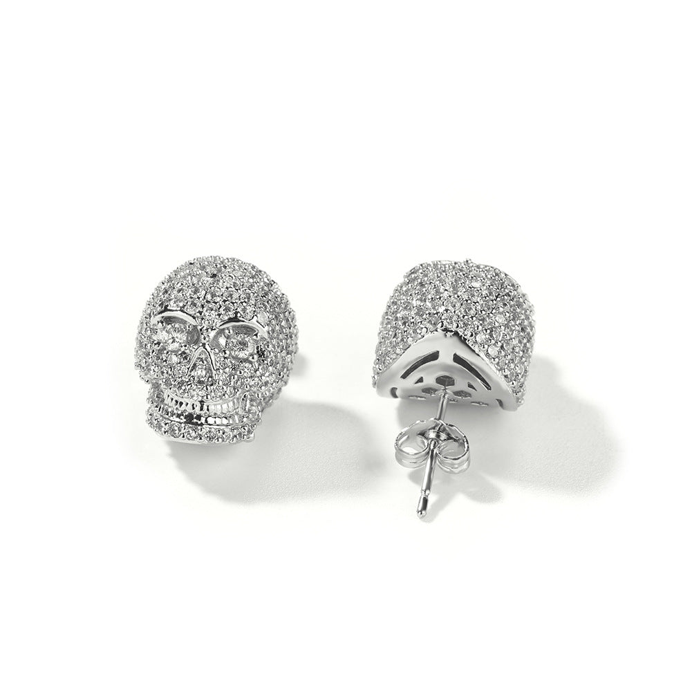 Earrings Zircon Skull Earrings Skull Spectrum