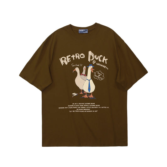 1990 Fashion T-Shirt Vintage Duck Print Summer Short Sleeve T-Shirt