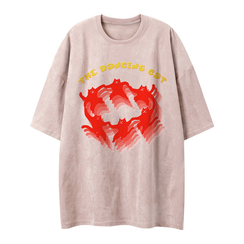 US drip outfits Summer Vintage Casual Loose Short Sleeve T-Shirts
