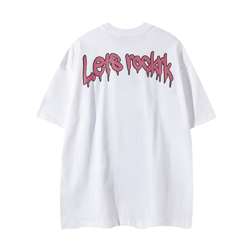 Nyc T-Shirt Comic Girl Printed Short Sleeve T-Shirt Summer Loose Casual Top