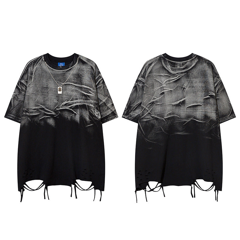 Hip hop shirt summer wash tie dye T-shirt short sleeve