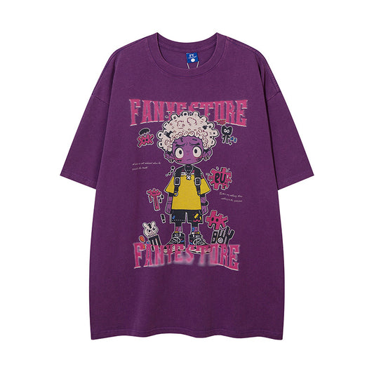 Vintage Tišö Rt Vintage Cartoon Print Short Sleeve T-Shirt Summer Oversize