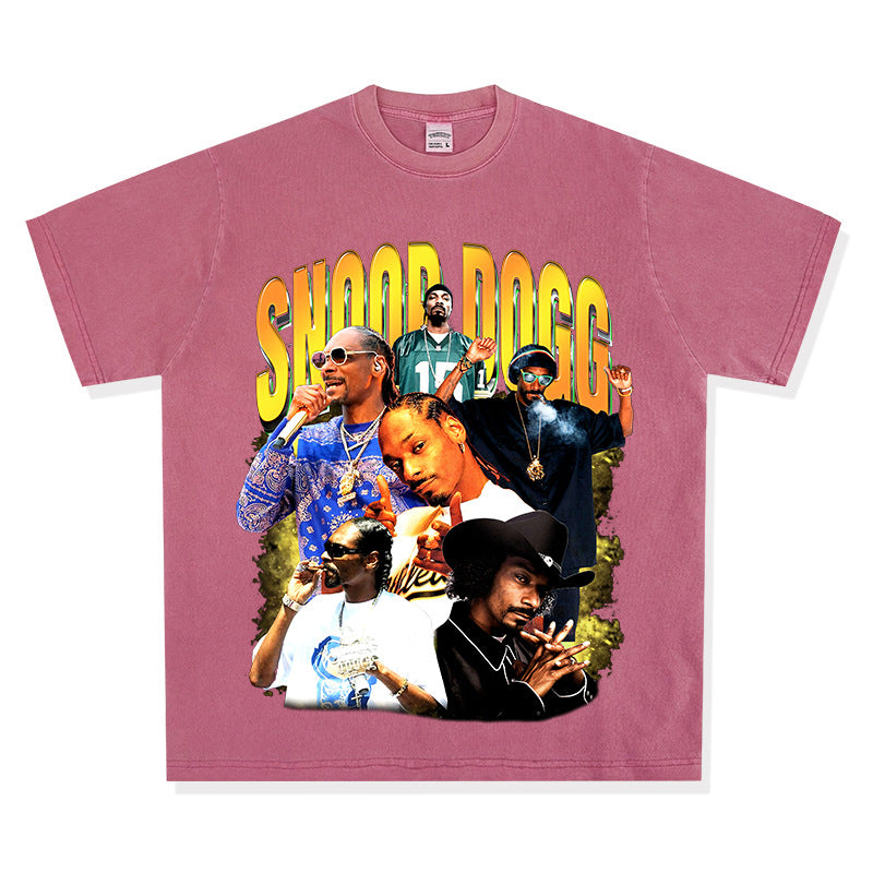 New york hip hop shop vintage hip hop snoop doggie print short sleeve t-shirt