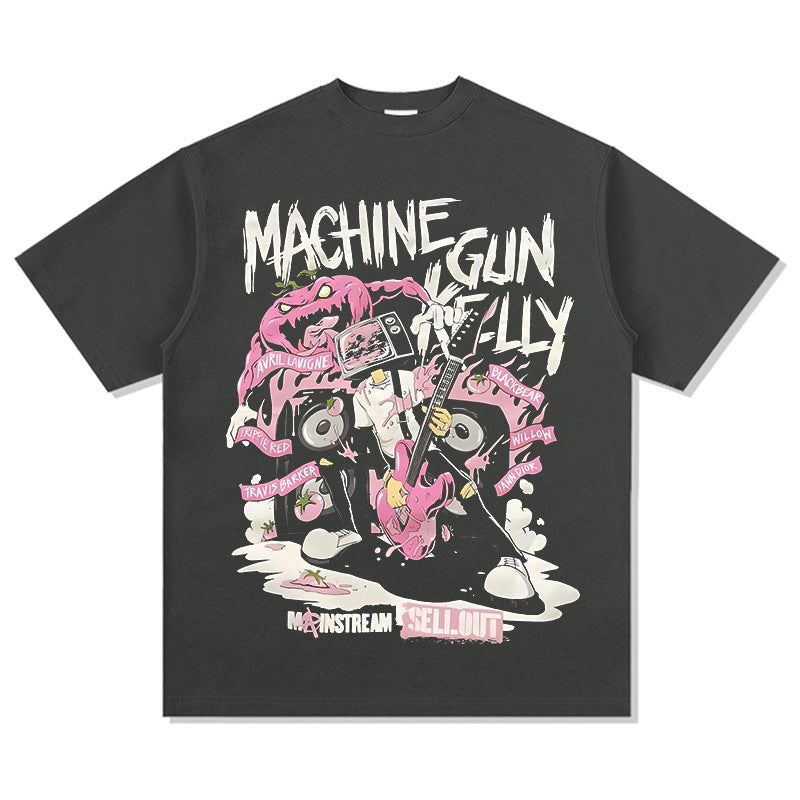 Cool t rapper vintage hip hop mgk print long sleeve short sleeve t-shirt