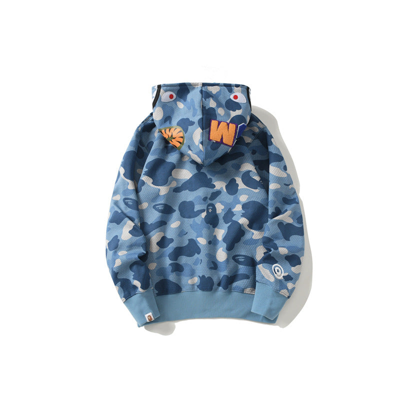 Ape Hoodie Zip Honeycomb Camo Kangaroo Pocket Sweater Pullover