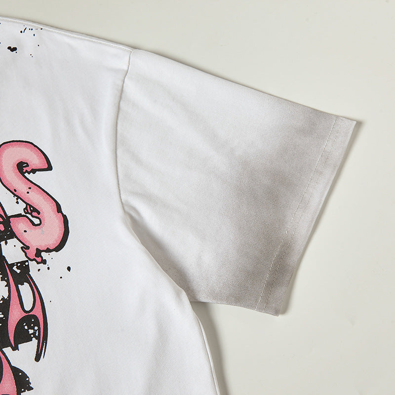 Nyc 1990 Shirt Casual gradual change color top Summer loose casual short sleeve T-shirt