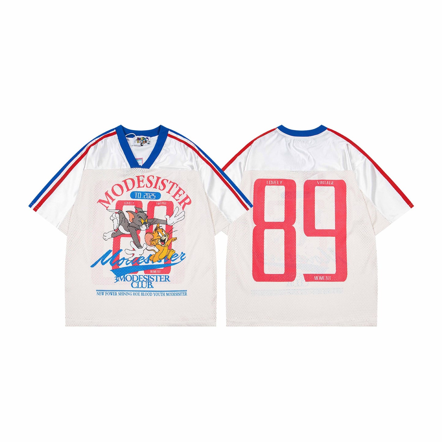 Hustle vintage summer cartoon print short sleeve t-shirt