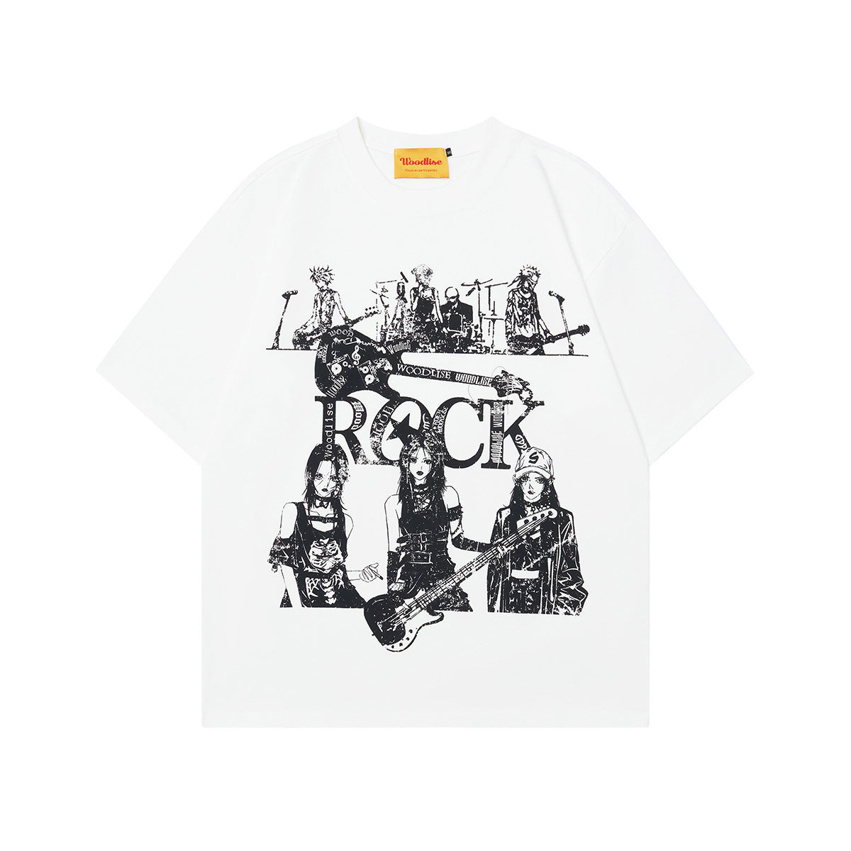 Unisex T-shirts Summer Painting Band Men's Loose Short Sleeve T-Shirt