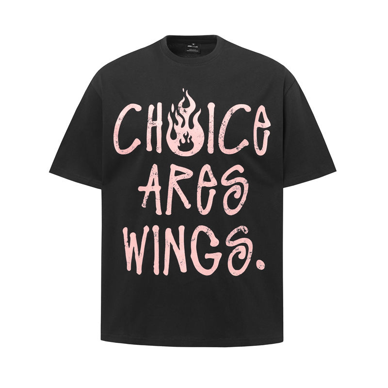 Hip Hop Shirts For Boys Vintage Alphabet Print Short Sleeve T-Shirt