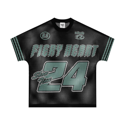 Hip Hop Shirts For Boys Hollow Alphabet Print Short Sleeve Jersey T-Shirt