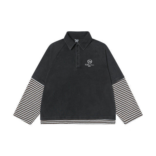 60s Style T Shirts Spring Vintage Polo Lapel Long Sleeve T-Shirt