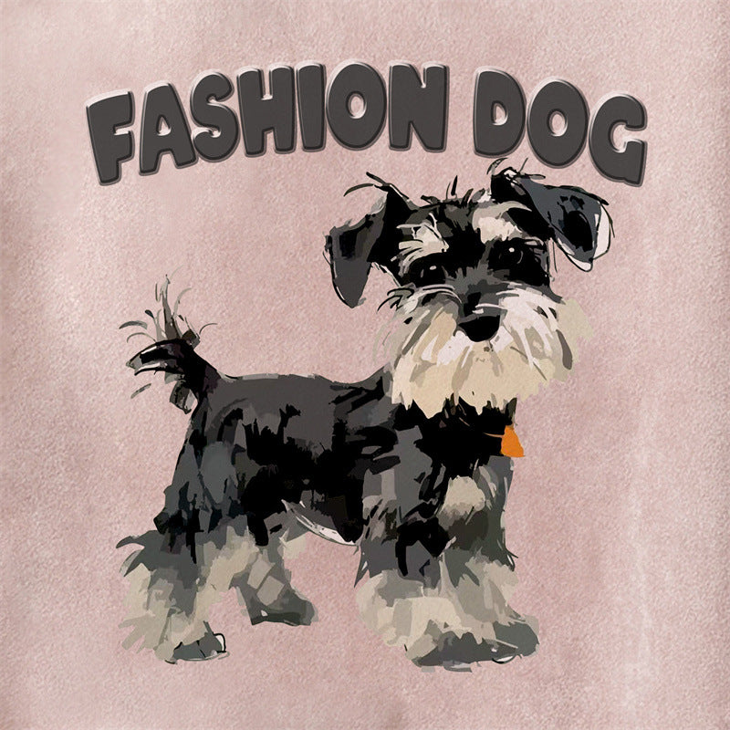 US drip outfits Summer Vintage Puppy Animal Casual Loose Short Sleeve T-Shirts