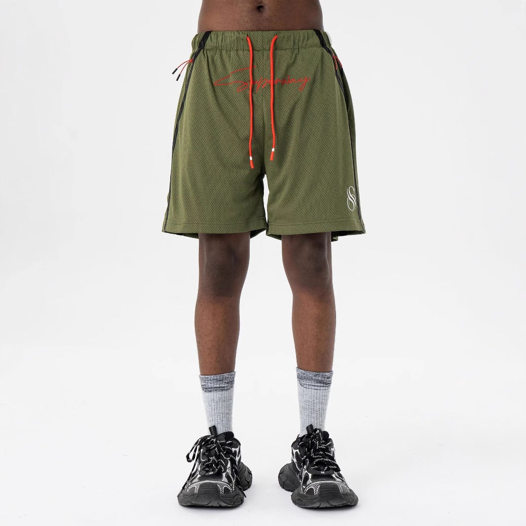 Vintage 90s Hip Hop Clothing Summer Shorts Quick Drying Mesh Casual Sweatpants