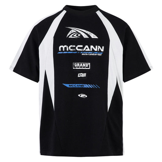 Racing oversized t shirt retro racing short sleeve t-shirt