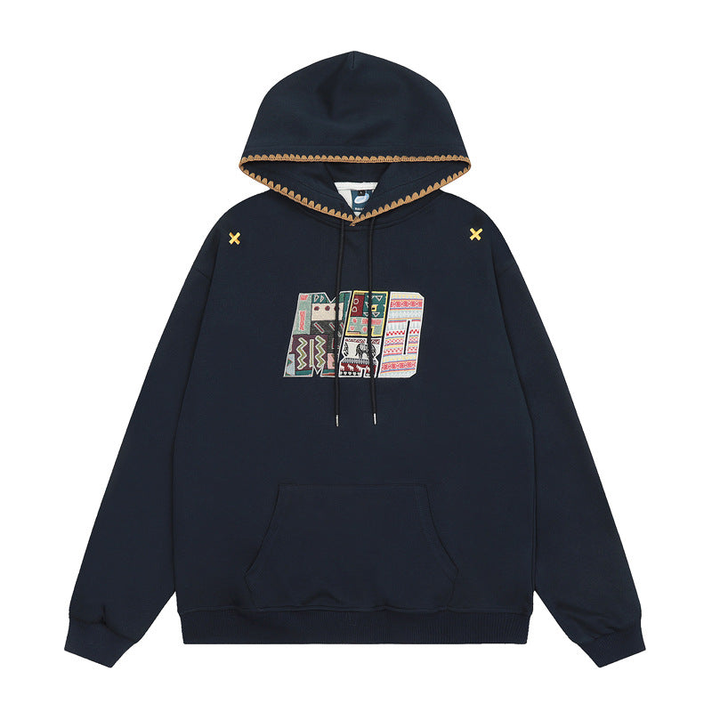 Streetwear Hoodie Vintage Embroidered Hooded Sweater Loose Hoodie