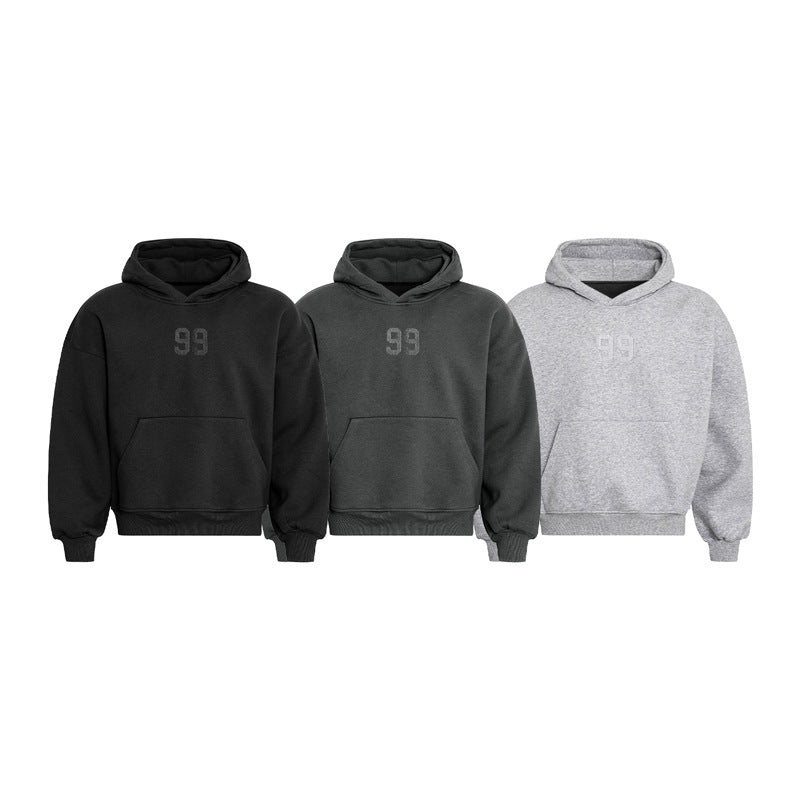 Streetwear Hoodie Vintage Alphabet Embroidered Hooded Sweater Oversize Loose Hoodie