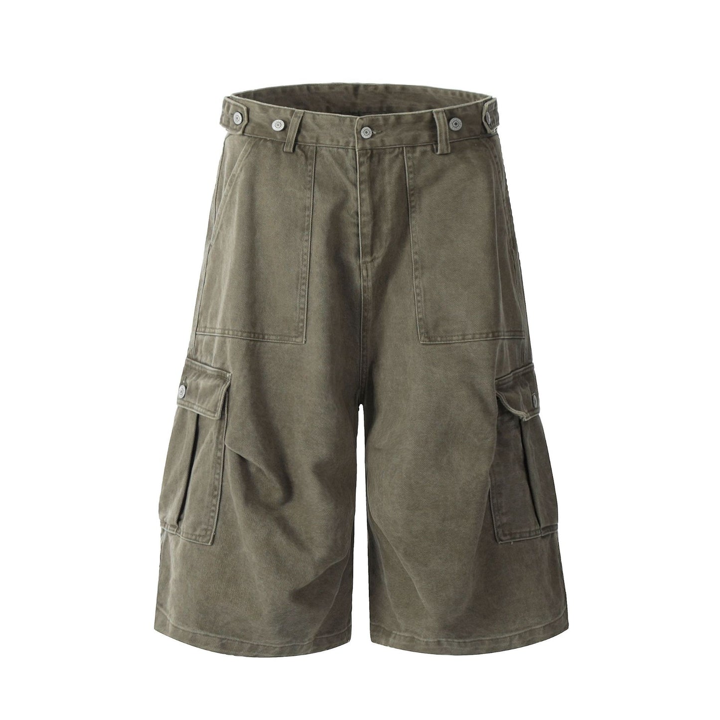 Hip Hop Pants For Boys Vintage Washed Old Multi-Pocket Tooling Shorts