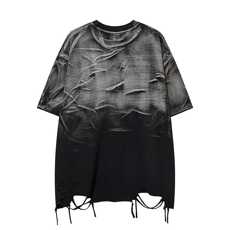 Hip hop shirt summer wash tie dye T-shirt short sleeve