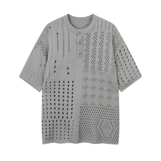 Hip hop shirt hollow retro t-shirt short sleeve