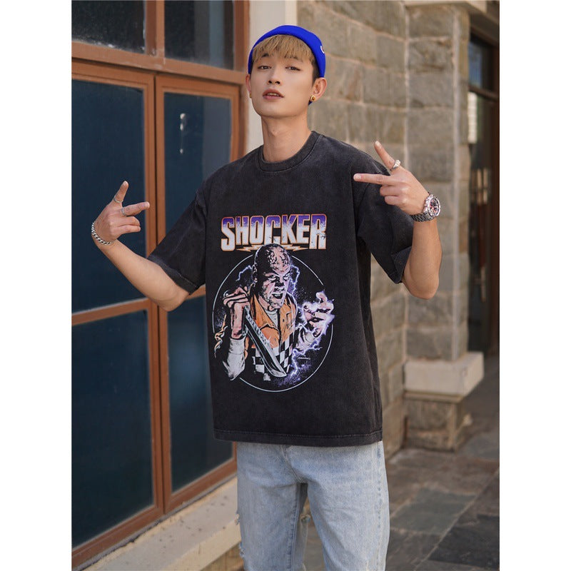 Film Star T Shirt Movie Old Ghost Electricity Experts Pure Cotton Loose Short Sleeve American Retro Trendy T-shirt