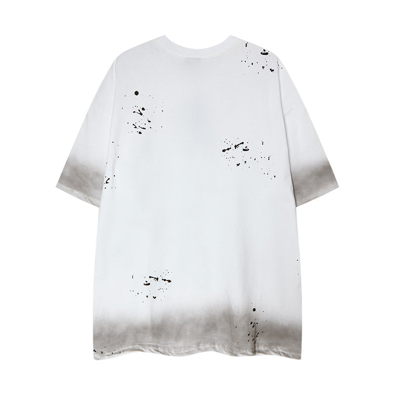 Nyc 1990 Shirt Casual gradual change color top Summer loose casual short sleeve T-shirt