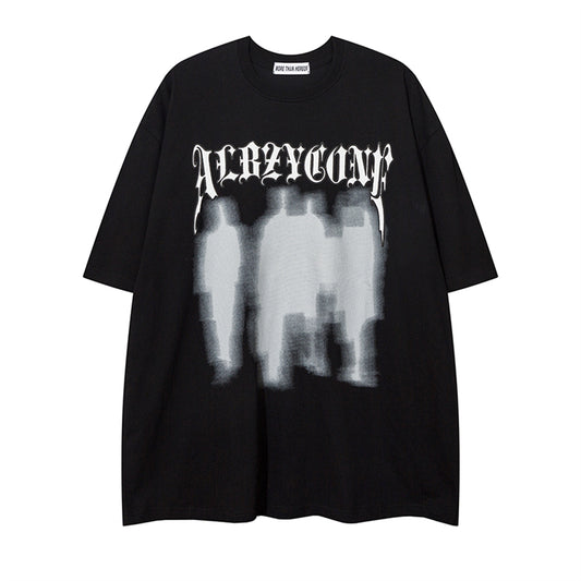 USA Vintage T-Shirt Dark Shadow Print Male Summer