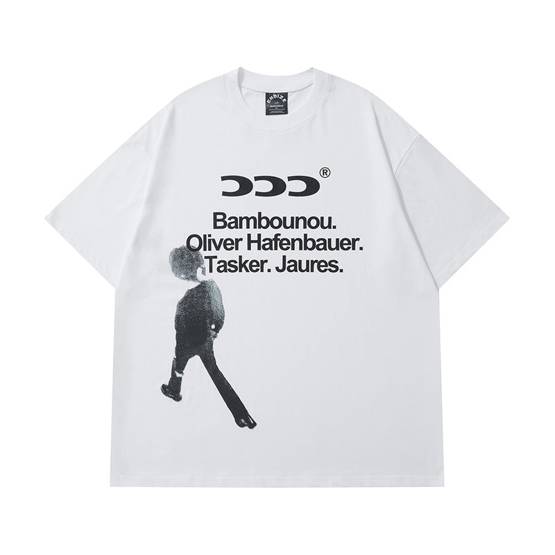 Vintage Usa Shirt Letter Print Short Sleeve T-Shirt