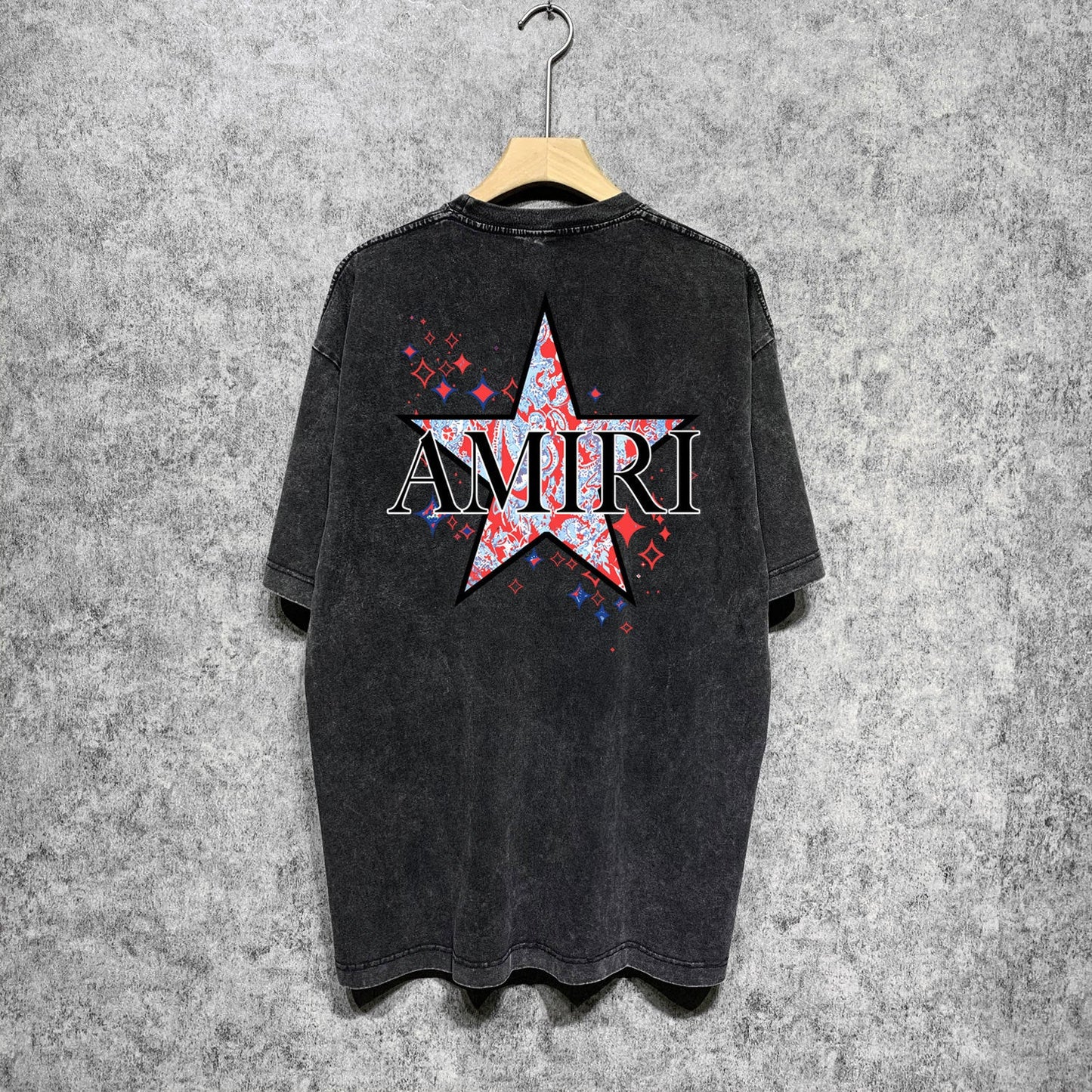 Amiri T-shirt Washed and Worn Retro Short Sleeve T-shirt