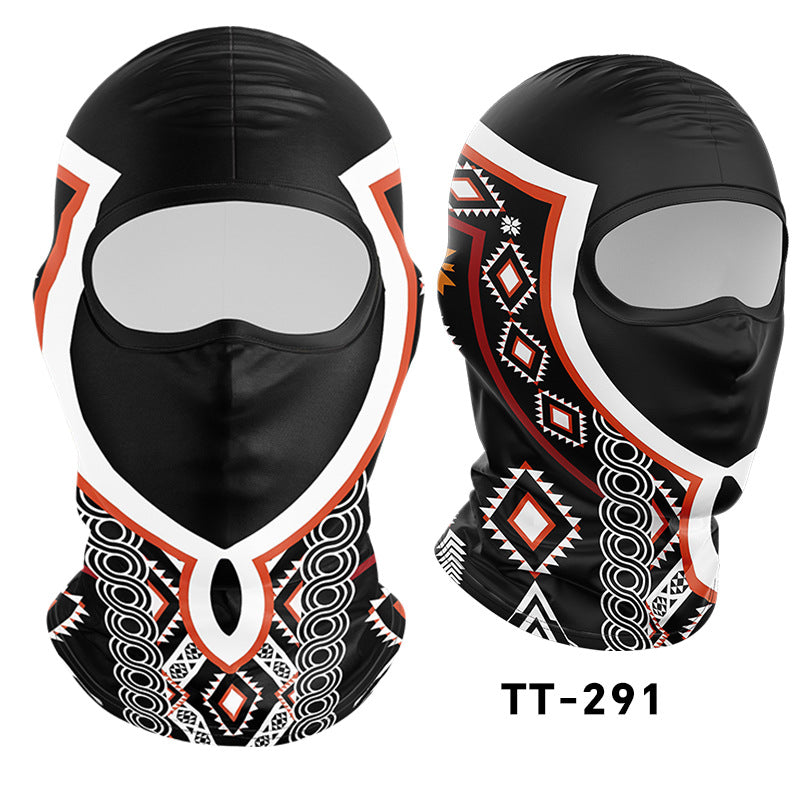 Cycling Windproof Hood Bionic Camouflage Printed Ice Silk Sunscreen Mask
