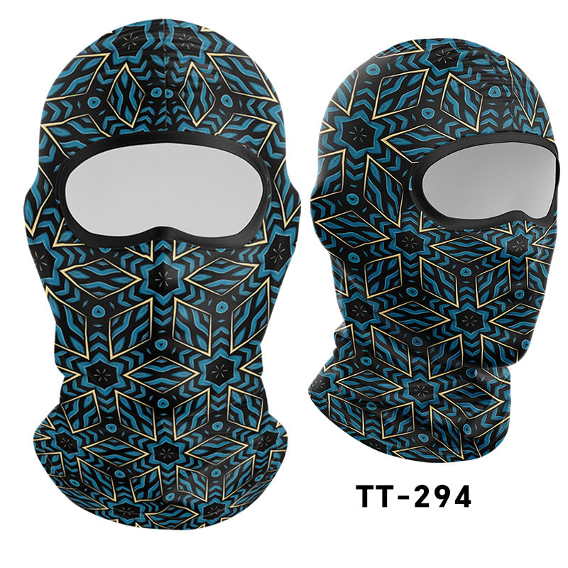 Cycling Windproof Hood Bionic Camouflage Printed Ice Silk Sunscreen Mask