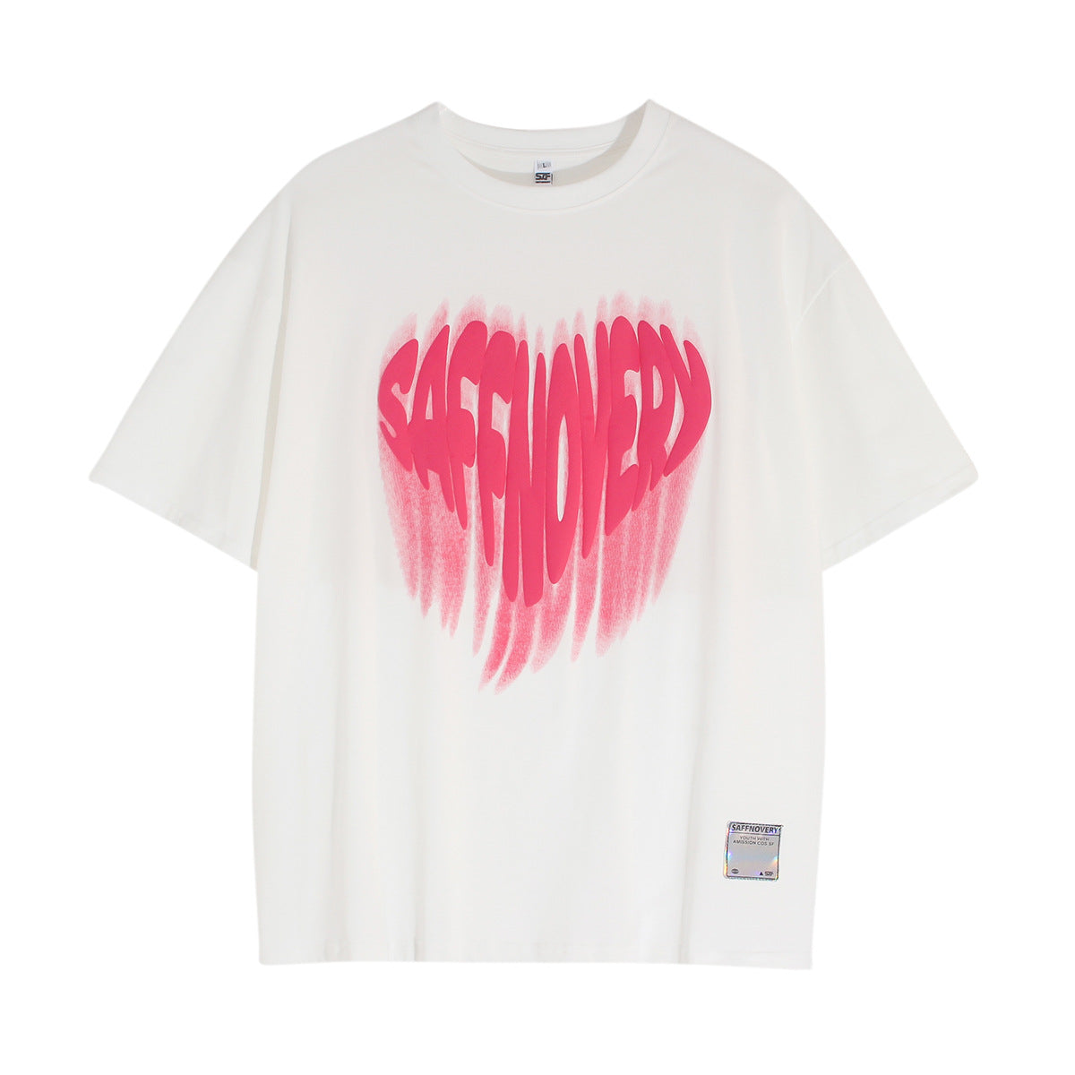 Hustle vintage t-shirt loose heart print short sleeve summer