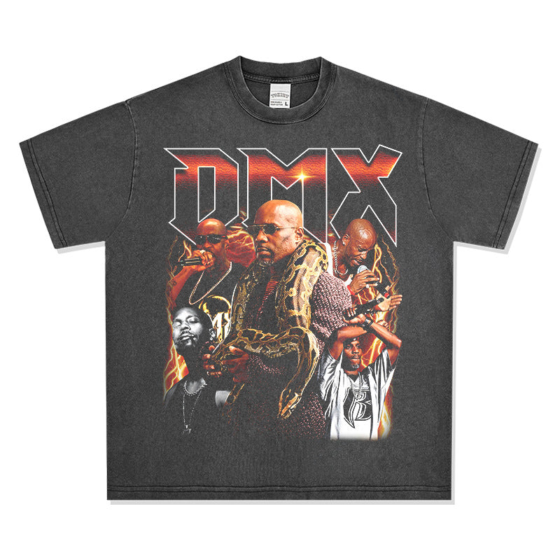Outfit streetwear vintage hip hop DMX Earl Simmons print short sleeve t-shirt