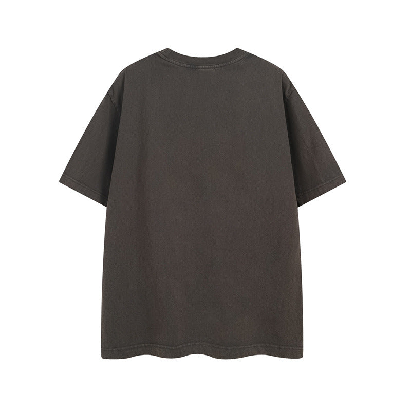 Casual Street Wear Old Short Sleeve T-Shirt Loose Casual T-Shirt Top