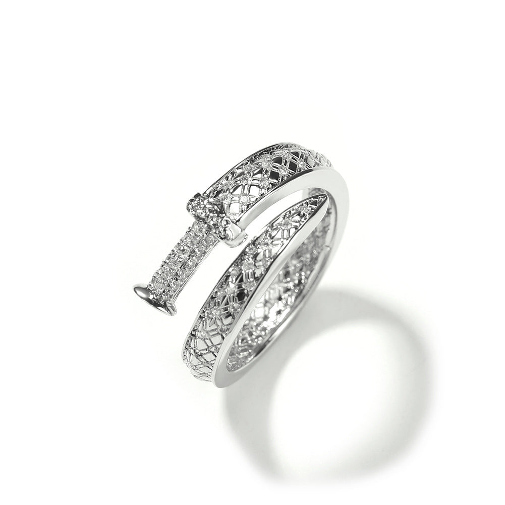 Rings Design Ring Sword Ring Micro Zircon Spectrum