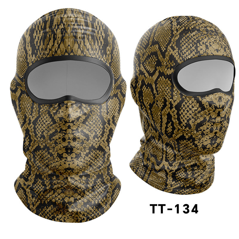 Cycling Windproof Hood Camouflage Python Ice Silk Mask Sunscreen Windproof