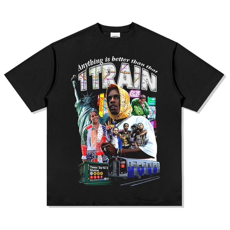 Streetwear masculino ASAP A $AP ROCKY hip hop t-shirt short sleeve