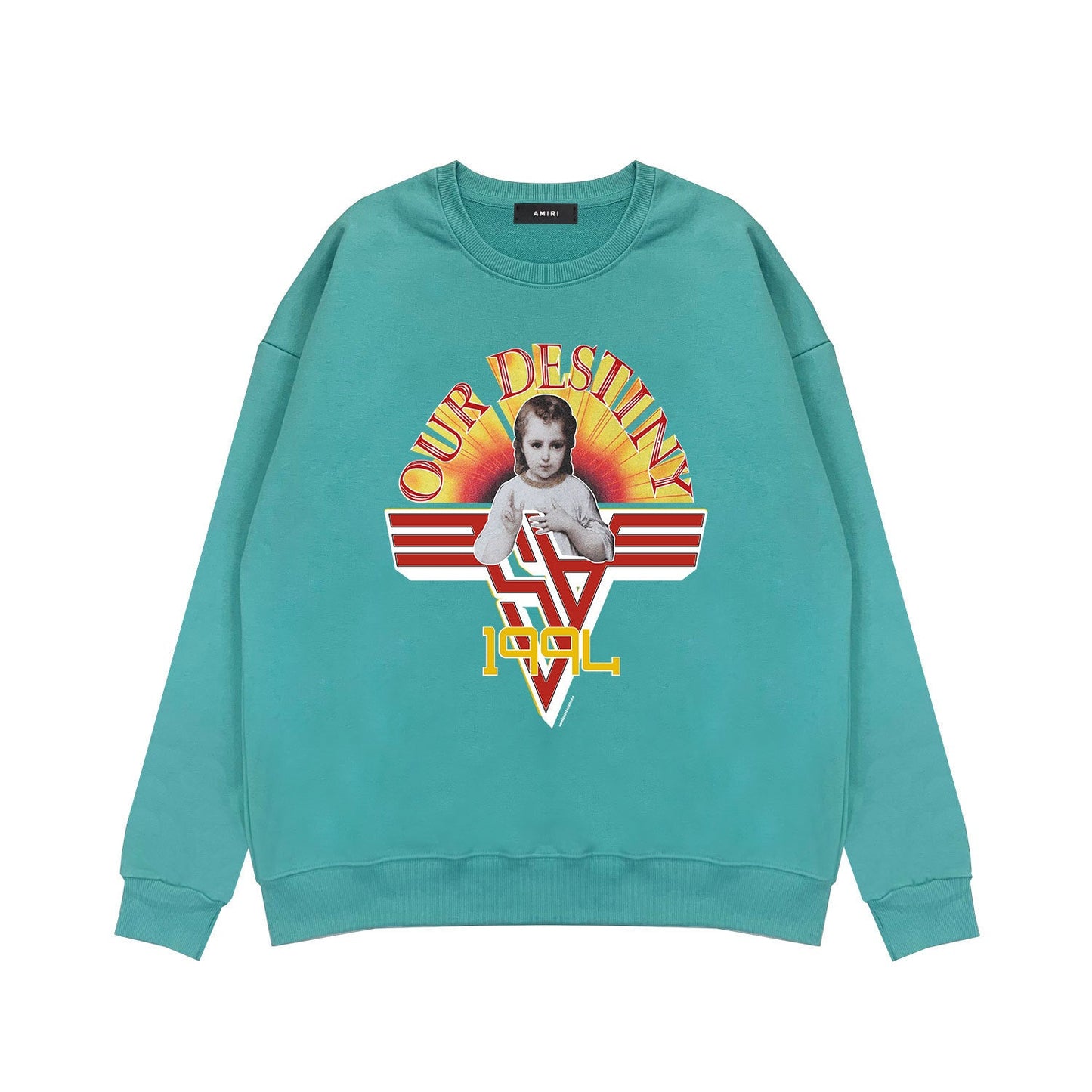 Amiri Long Sleeve Shirt Crew Sweatshirts Crew Neck Sweater