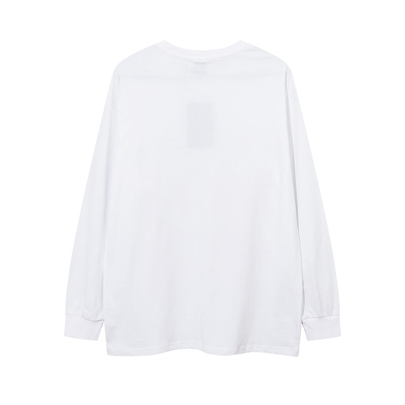 Vintage T Shirts Hip Hop Graffiti Letter Long Sleeve T-Shirt Men's Loose Top