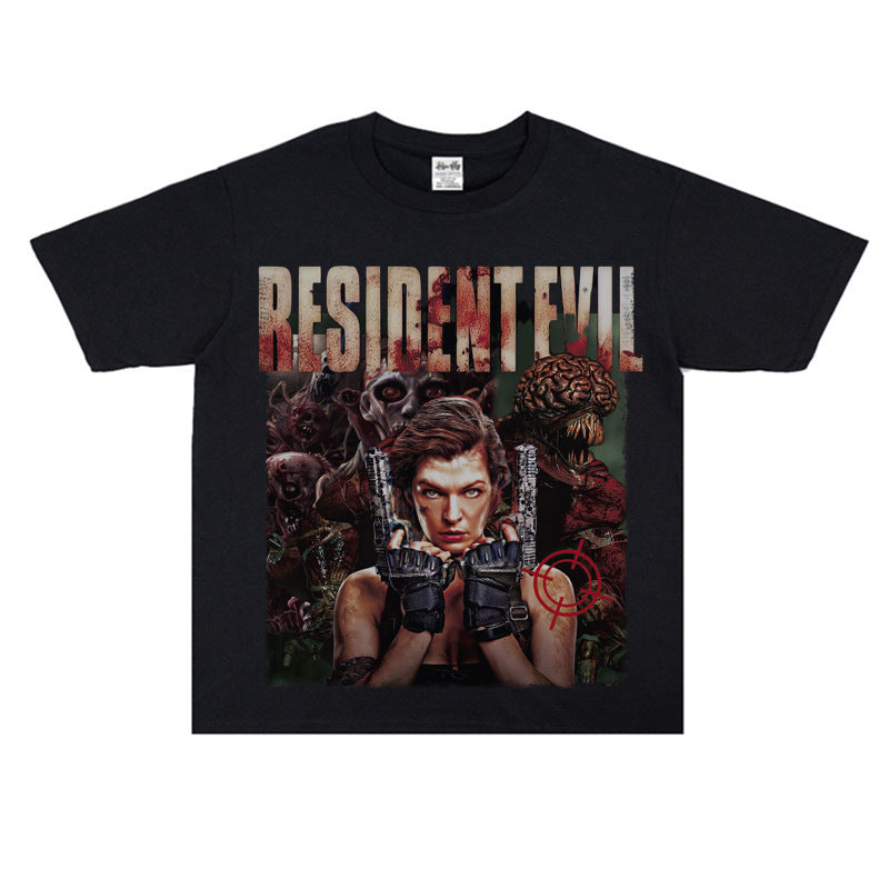 Film Star T Shirt Personalized Cotton Short Sleeve Loose Retro Design T-shirt for Men and Women