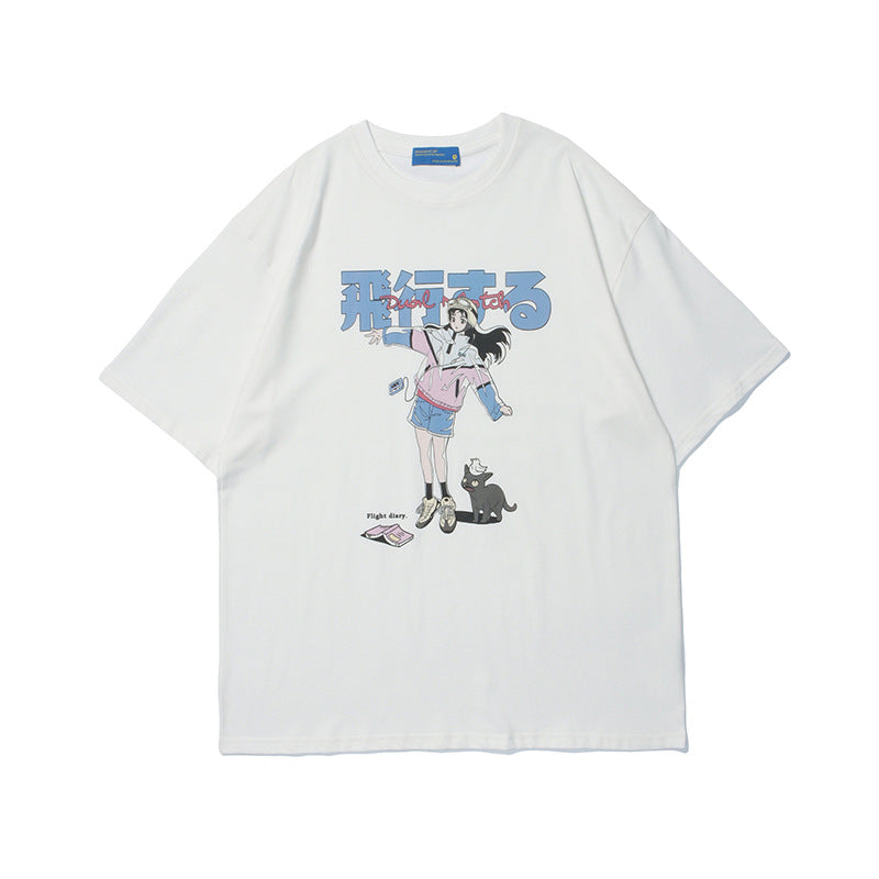 Vice streetwear summer cartoon character print short sleeve t-shirt